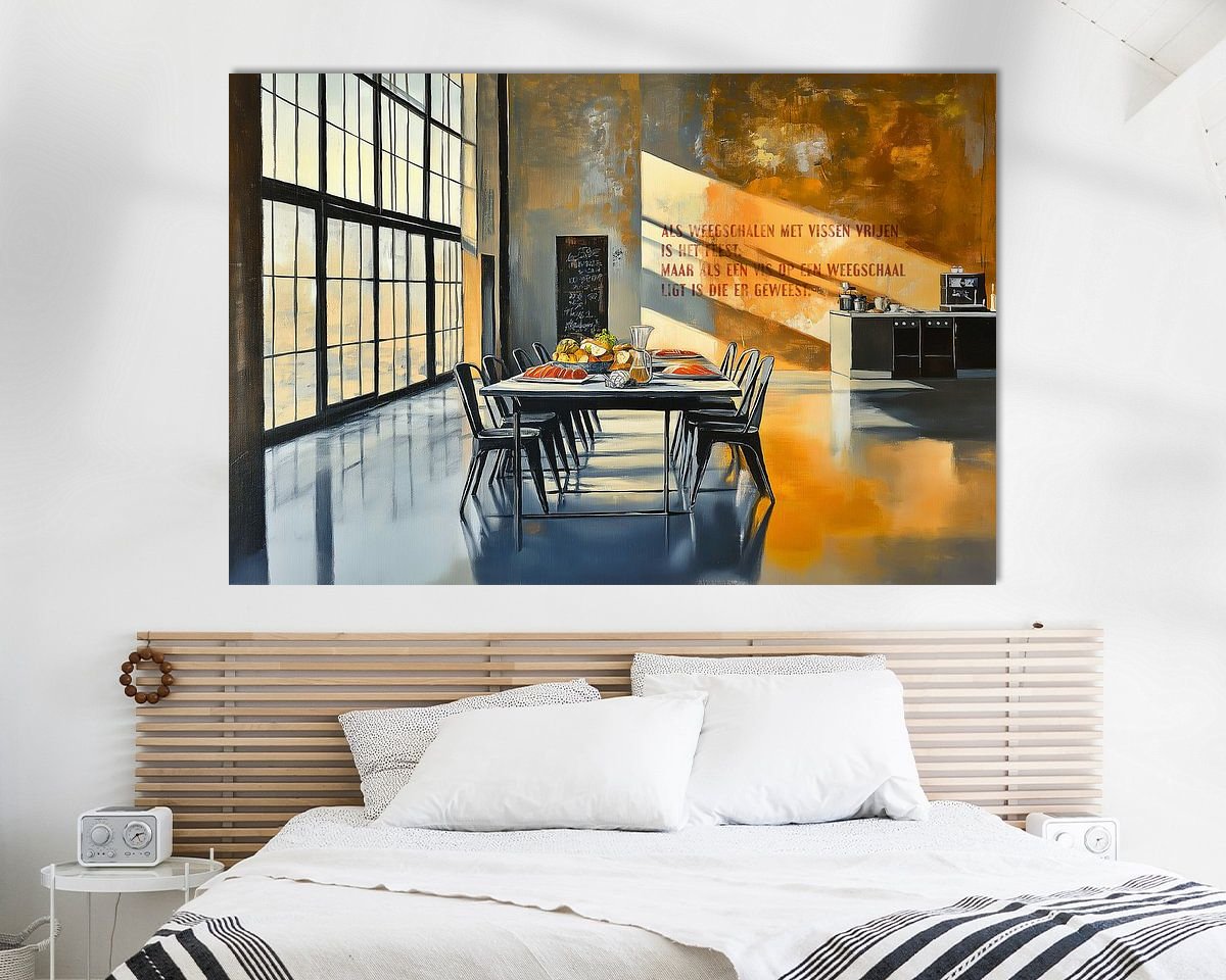 Voorbeeld van het werk in een kamer