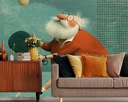 Voorbeeld van het werk in een kamer