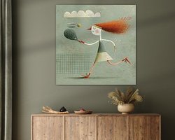 Voorbeeld van het werk in een kamer