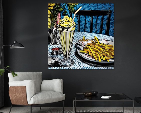 Voorbeeld van het werk in een kamer