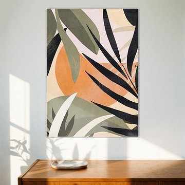 Abstrakte Kunst: Tropische Blätter 2 von Thing Design