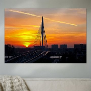 Prince Clausbridge during sunset in Utrecht