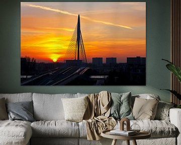 Prinz Claus-Brücke bei Sonnenuntergang in Utrecht von Anton de Zeeuw
