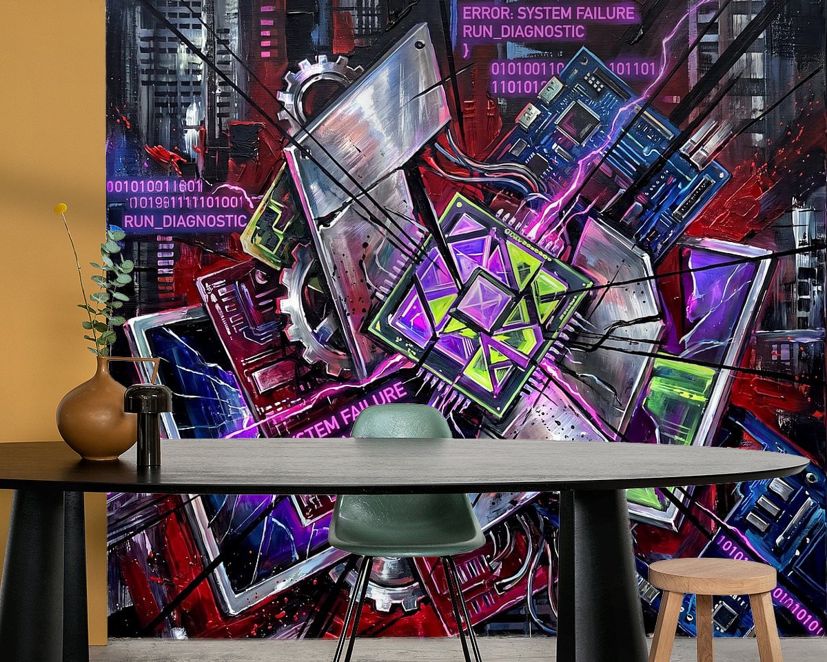 Voorbeeld van het werk in een kamer