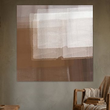 Abstrakte Malerei in Braun und Weiß. 2er-Set. Nr. 1 von Dina Dankers
