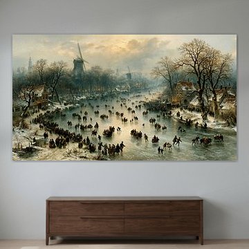 Winterlicher Eisvergnügen in altniederländischer Atmosphäre von Preet Lambon