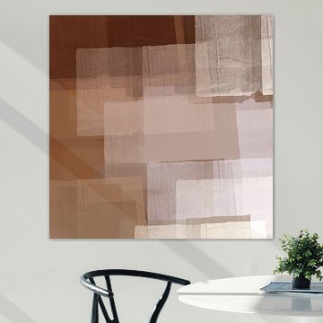 Taupe, Braun, Weiß. Abstrakte Malerei in Erdtönen. 2er-Set. Nr. 1 von Abstrakte minimalistische Kunst