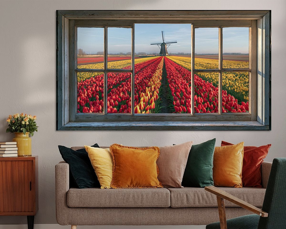 Voorbeeld van het werk in een kamer