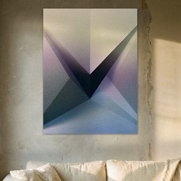 Profondeur géométrique – Peinture abstraite moderne aux douces teintes pastel