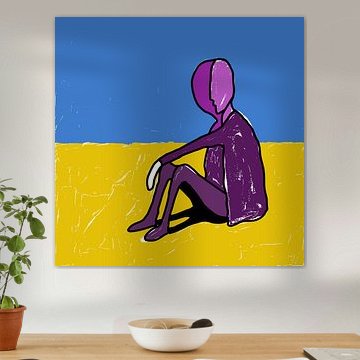 Das zerrissene Selbst: Ein Kunstdruck zum Thema Identitätskrise von Aden Pink Studio