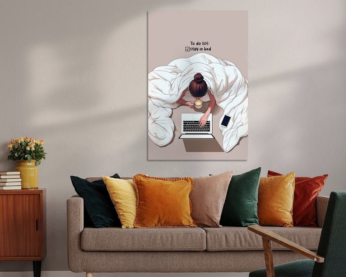 Voorbeeld van het werk in een kamer