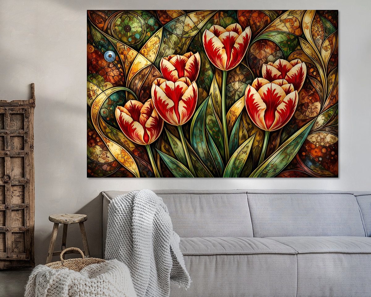 Voorbeeld van het werk in een kamer
