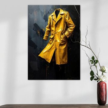 Floating yellow leather coat – Contemporary Art by AidasignArt