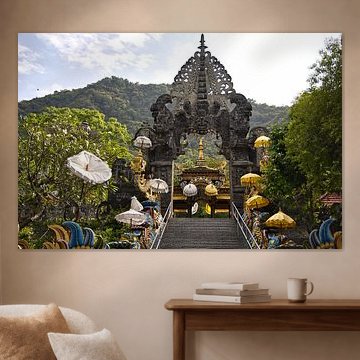 Verzierter Treppenaufgang, Pura Melanting, Bali von Fotos by Jan Wehnert