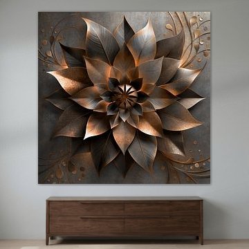 Lotusblumen-Skulptur aus Metall von Jacky