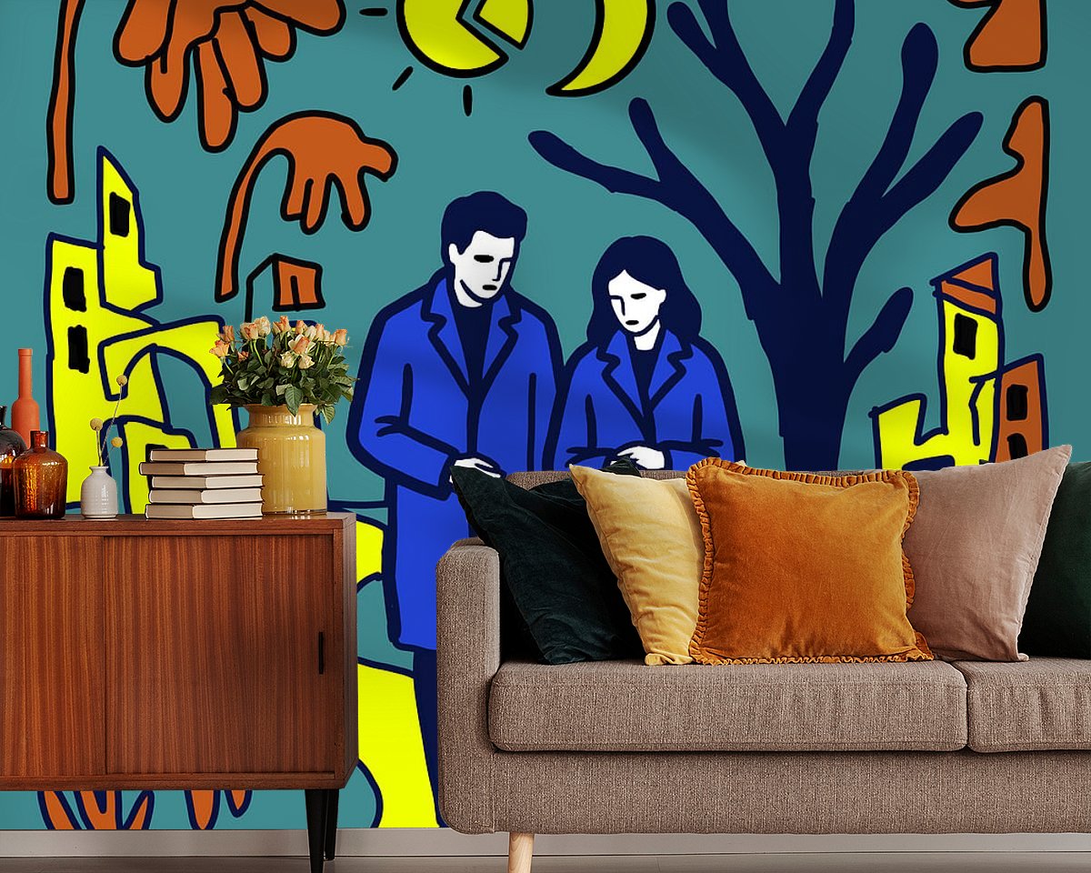 Voorbeeld van het werk in een kamer