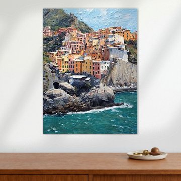 Colorful Italian Coastal Town by dudu artwork