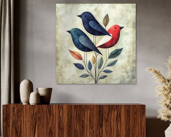 Voorbeeld van het werk in een kamer
