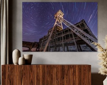 Startrails at the coal mine of Waterschei by Bert Beckers