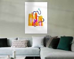 Voorbeeld van het werk in een kamer