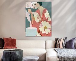 Voorbeeld van het werk in een kamer