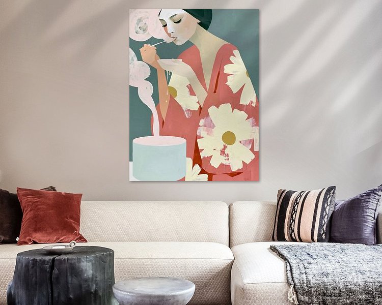 Voorbeeld van het werk in een kamer