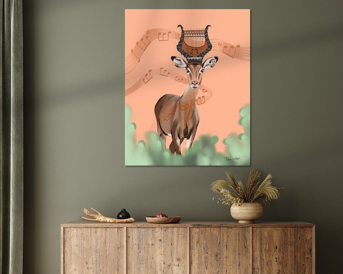 Voorbeeld van het werk in een kamer