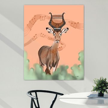 Impala with Harp – Rural Animal Art by Fleur ter Horst