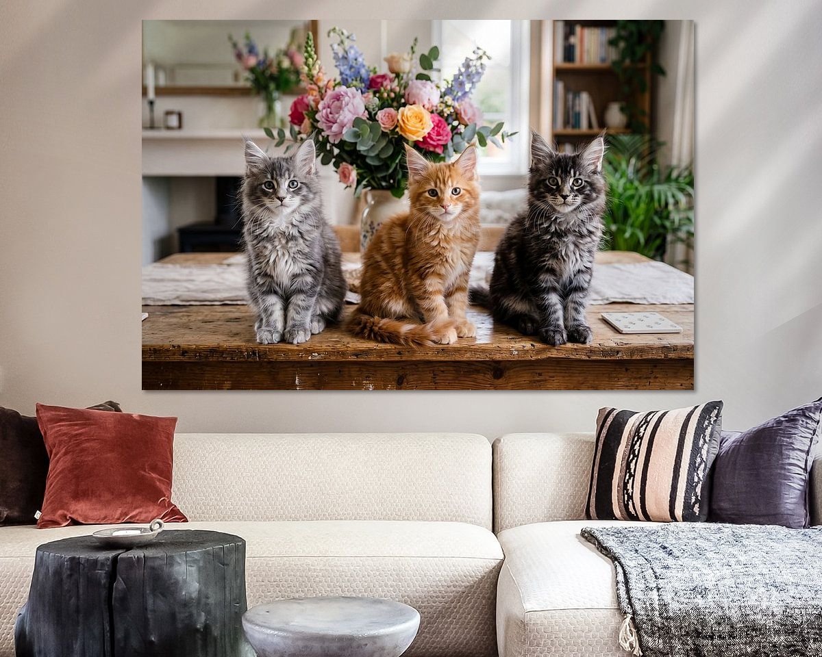Voorbeeld van het werk in een kamer