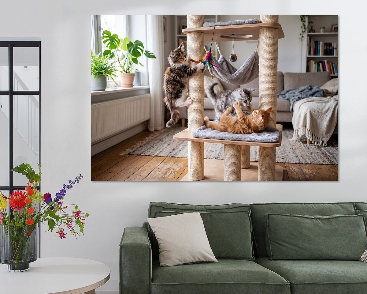 Voorbeeld van het werk in een kamer