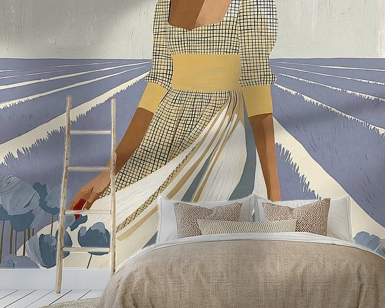 Voorbeeld van het werk in een kamer