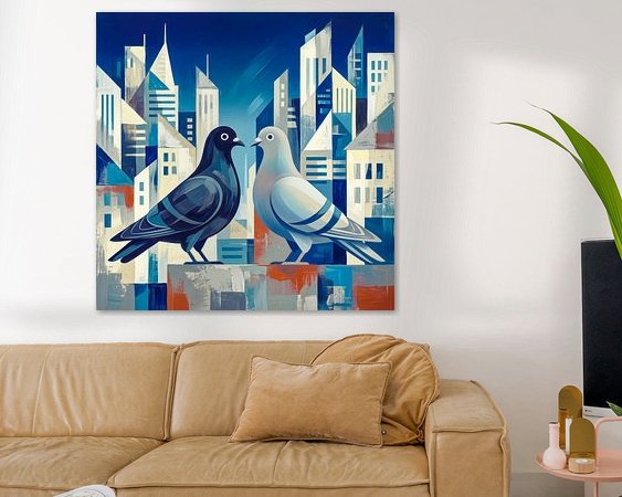 Voorbeeld van het werk in een kamer
