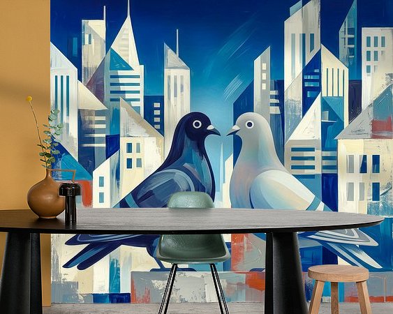 Voorbeeld van het werk in een kamer