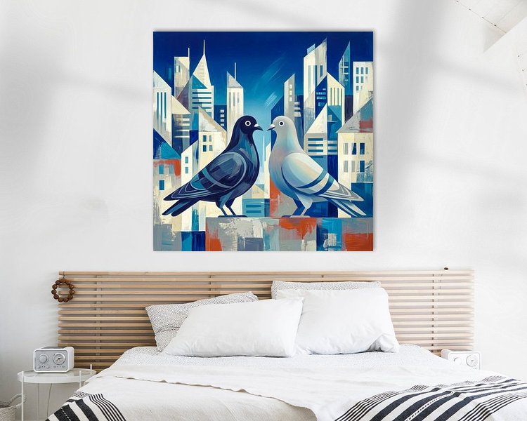 Voorbeeld van het werk in een kamer