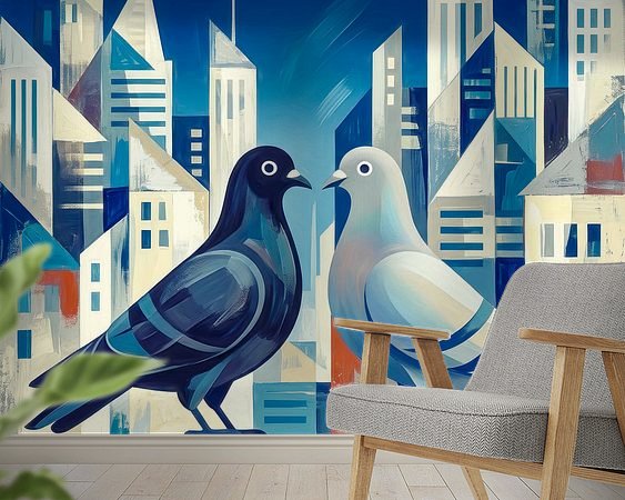 Voorbeeld van het werk in een kamer