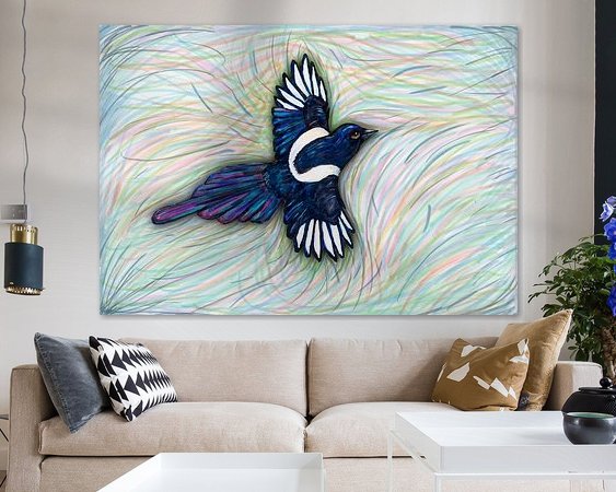 Voorbeeld van het werk in een kamer