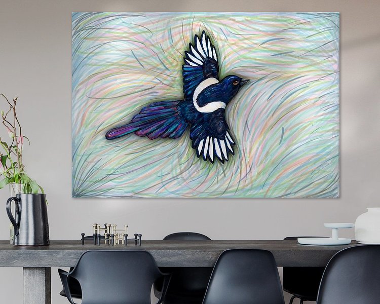 Voorbeeld van het werk in een kamer