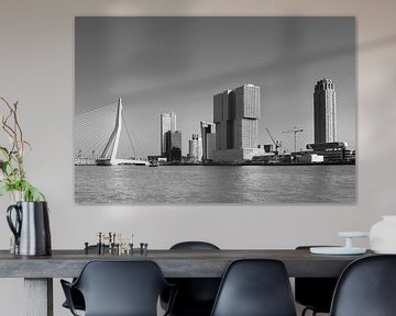 De skyline van Rotterdam in zwart/wit van Petra Brouwer