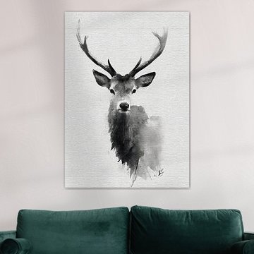 „Stille Präsenz“ – Minimalistisches Reh in Aquarell von mlaelaty 23