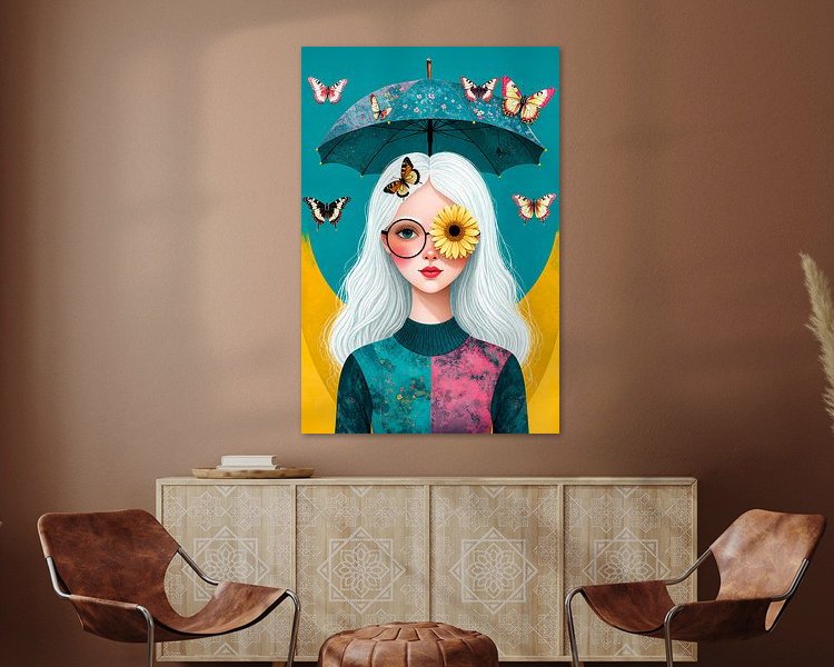 Voorbeeld van het werk in een kamer