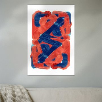 Bold Red Blue Abstraction by cartissi
