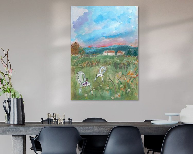 Voorbeeld van het werk in een kamer
