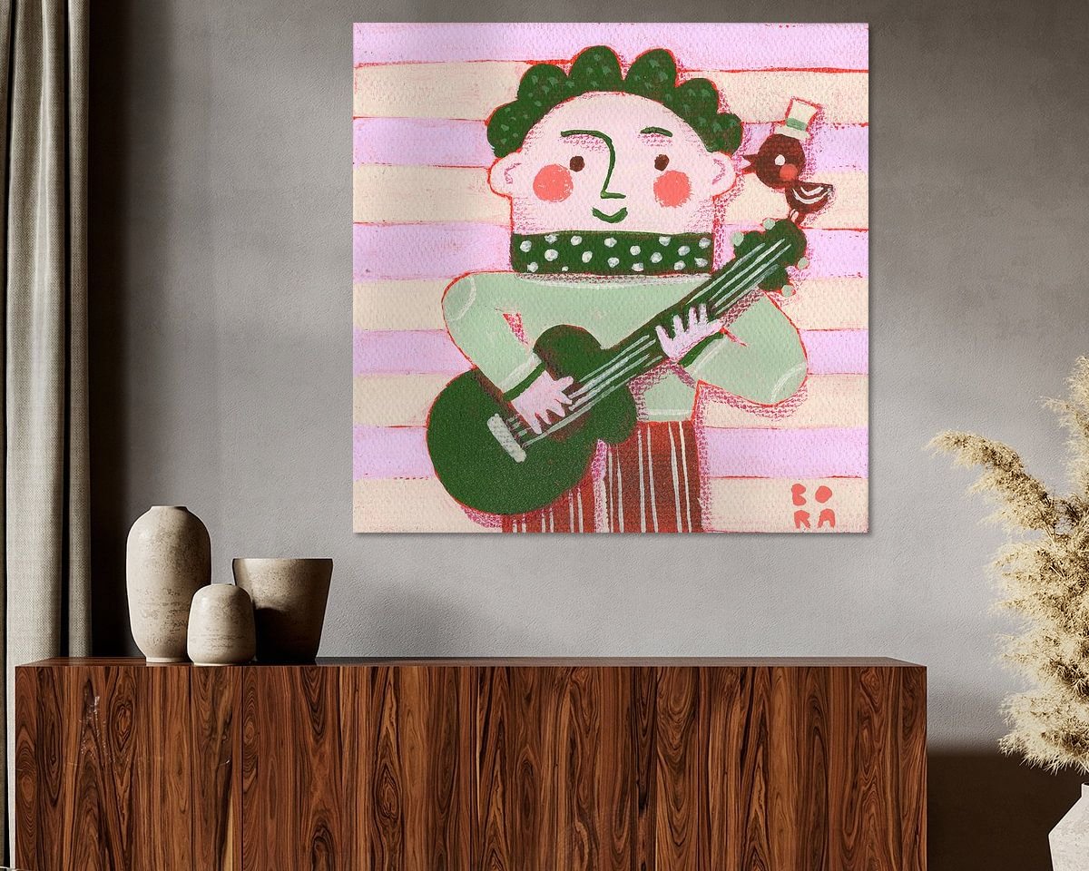 Voorbeeld van het werk in een kamer