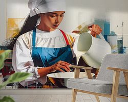 Voorbeeld van het werk in een kamer