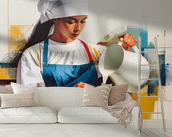 Voorbeeld van het werk in een kamer