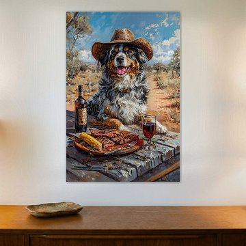 Australian Shepherd beim Outback-Barbecue von Erika Kaisersot