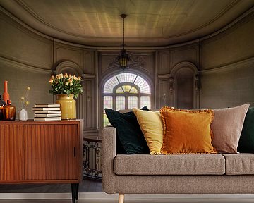 Stairwell in Abandoned Castle. by Roman Robroek - Photos of Abandoned Buildings