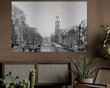 Prinsengracht en de Westerkerk in Amsterdam van Barbara Brolsma