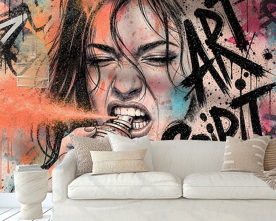 Voorbeeld van het werk in een kamer