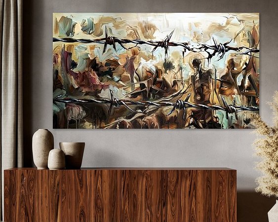 Voorbeeld van het werk in een kamer